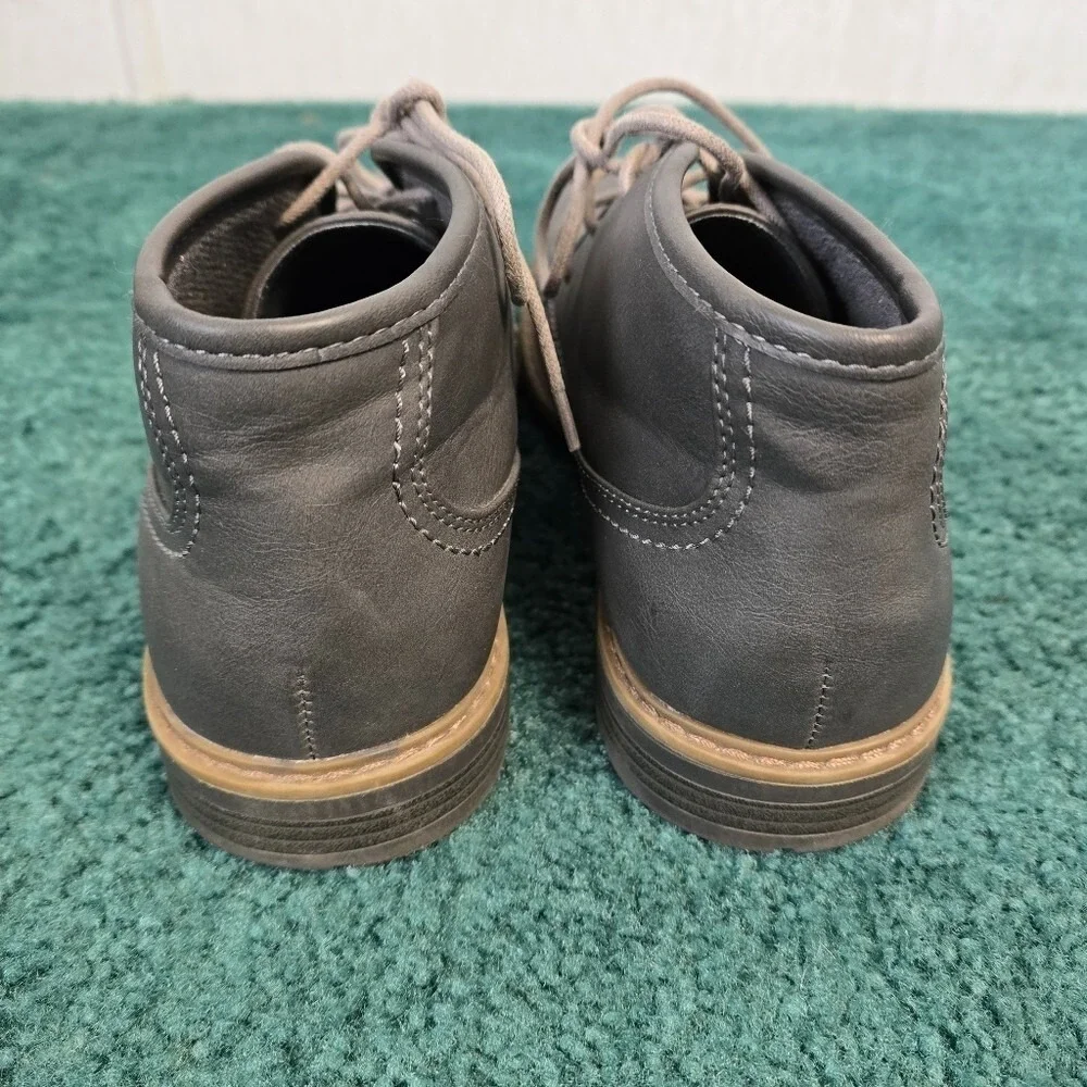 Varese Men's 10 Gobi‎ II Chukka Boots Gray Faux Leather Lace Up GQ Office Career